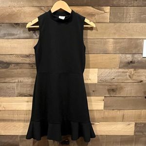 Black mock neck textured dress